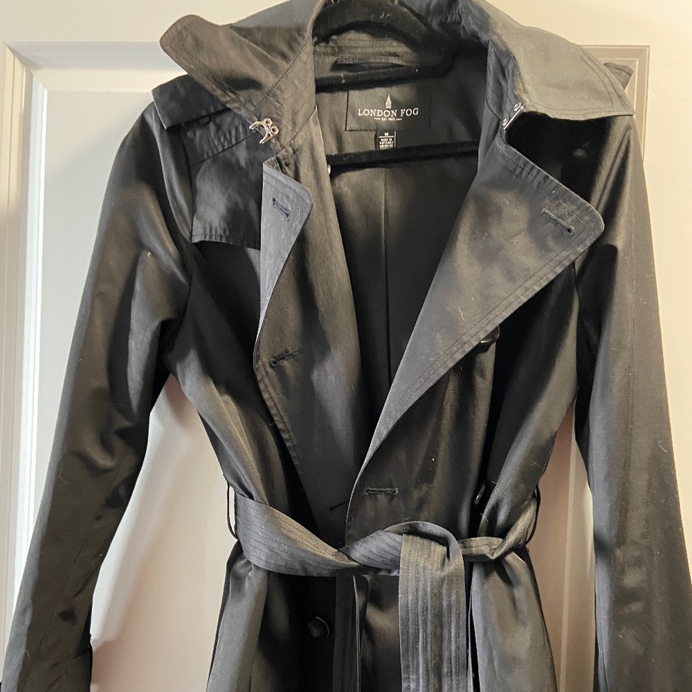 Womens London Fog Black Trench coat